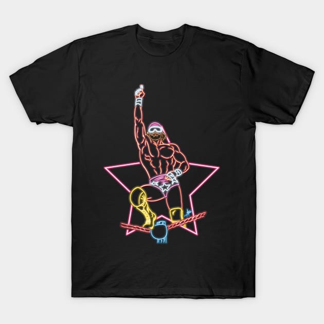 Macho man Top Rope neon T-Shirt by AlanSchell76